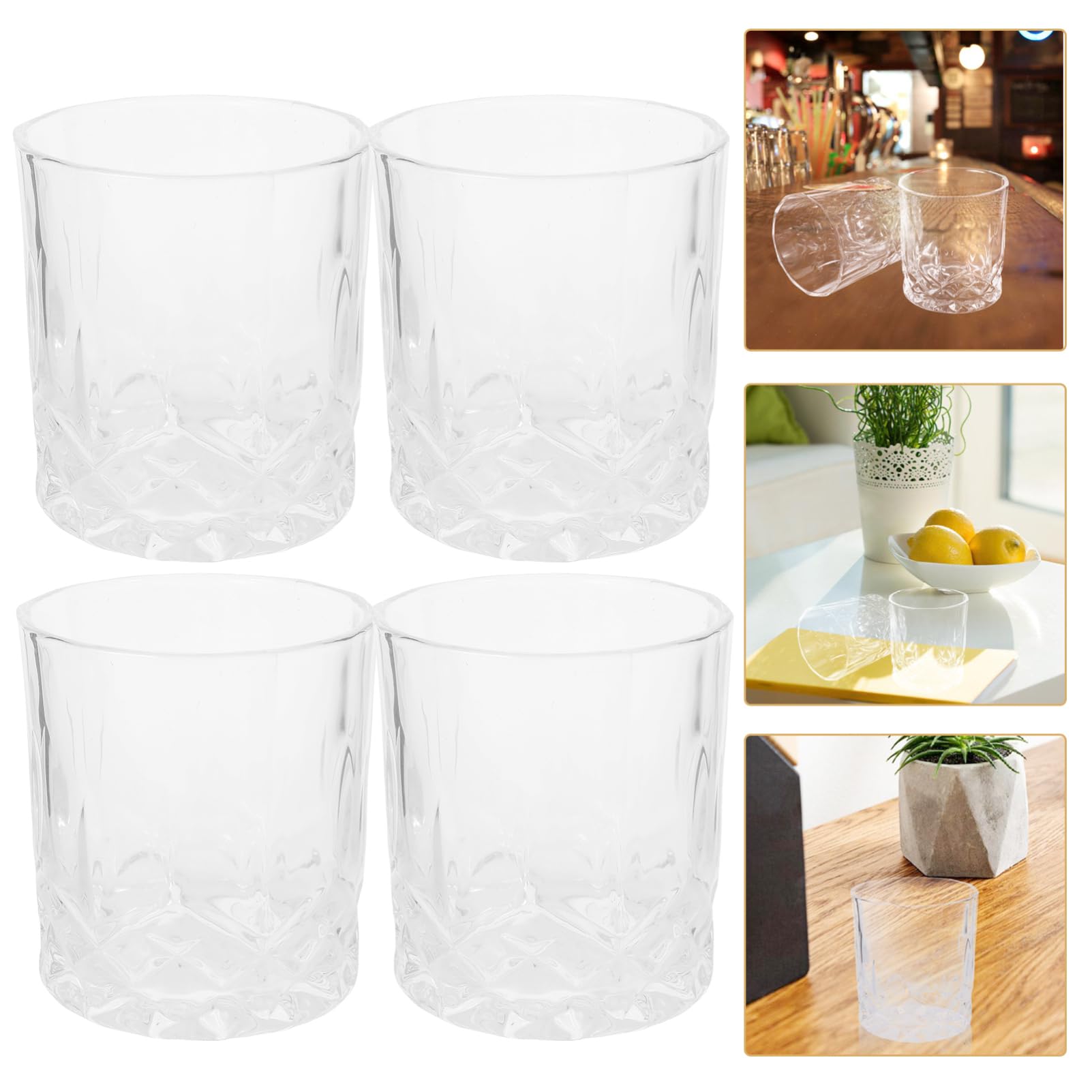 PRETYZOOM 4 Juegos Vaso De Whisky Vasos Para Beber Pequeños Taza De Café Copas De Coctel Copas De Vino Flotantes Vasos De Coctel De Lujo Vasos De Cerveza Cóctel Vidrio Transparent 4 Uds * 4