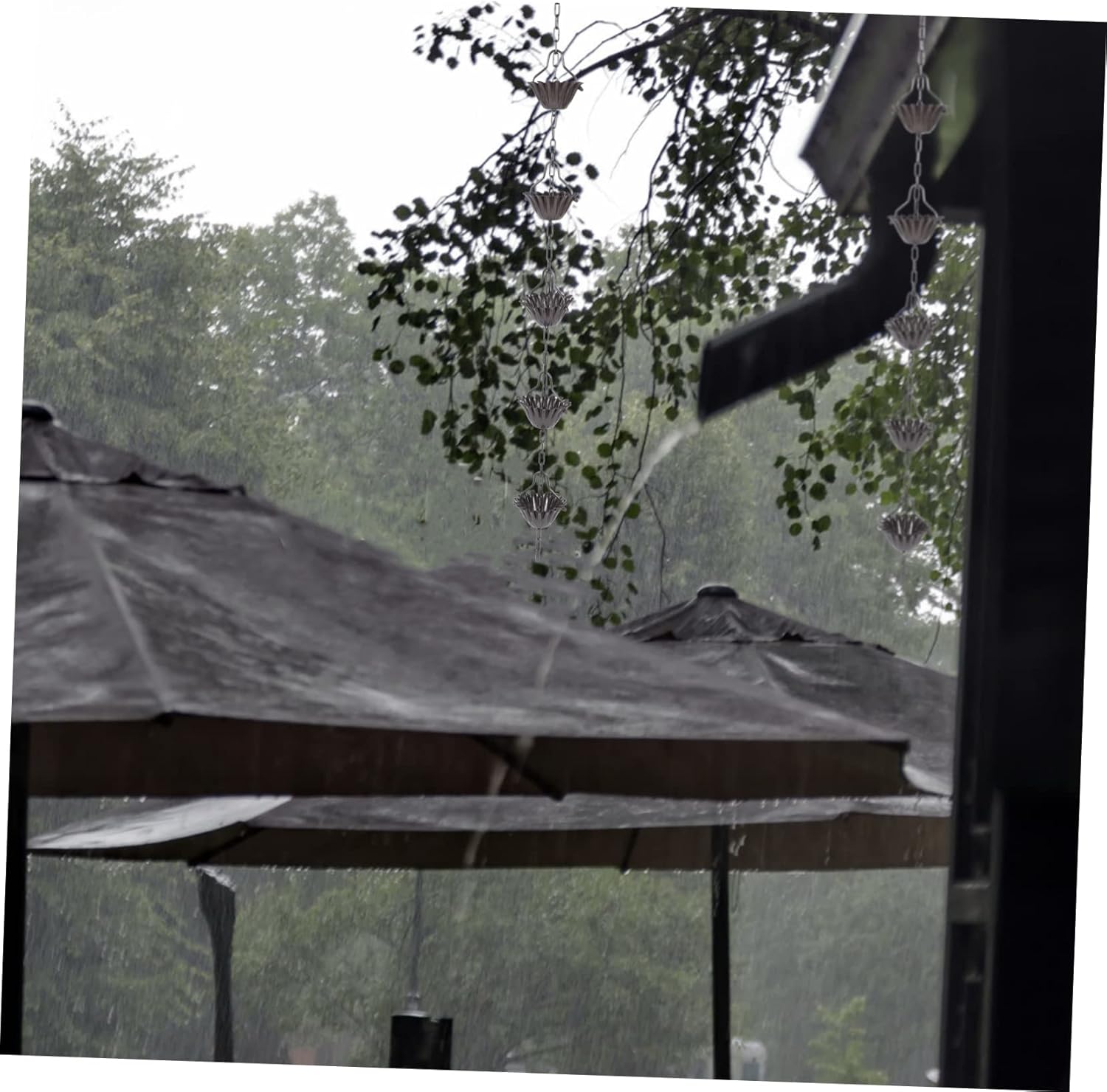 Hemoton Aluminum Alloy Rain Chain for Garden Decorative and Functional Gutter Rain Chain Petal Design Unique Gutter Villa Roofs