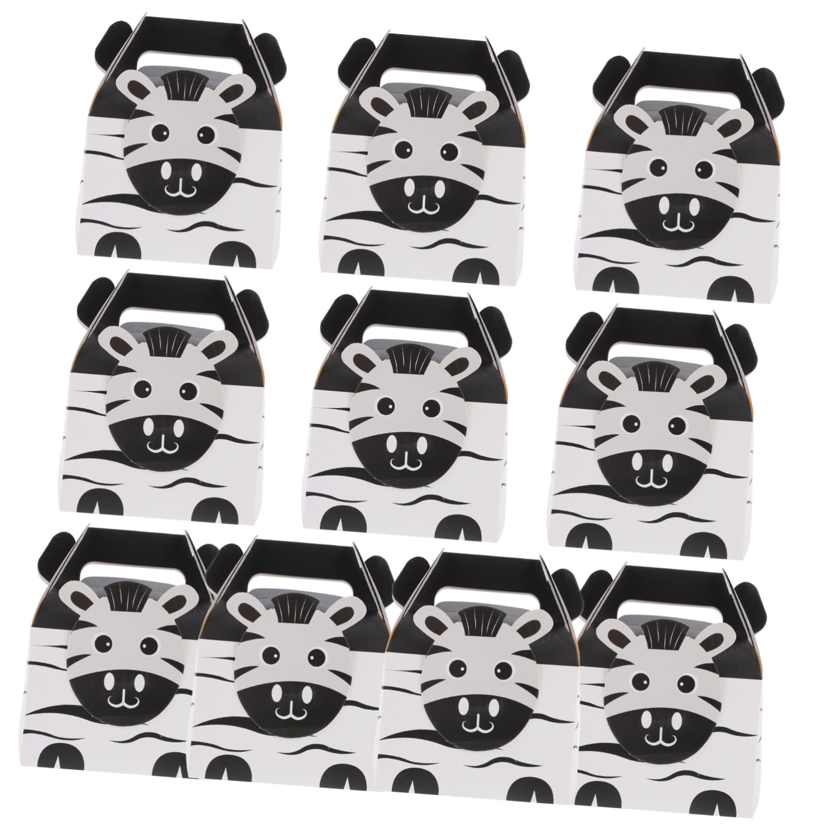 Abaodam 10pcs Packing Boxes Candy Gift Cube Gift Packaging Bags Treasure Chest for Kids Prizes Holiday Dessert Bags Cookie Case Zoo Animals Pirate Party Kraft Paper Bride Hard Paper Box