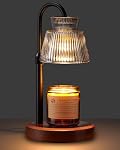Bougie électrique Warmer Lampe noir, Bougie lampe Warmer avec minuterie, Boueille Warmer Wax pour les bougies de jarret, bougie de hauteur réglable 2 Ampoules
