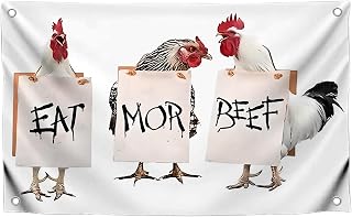 3x5 Ft Eat More Beef Polyester Flag with 4 Grommets - College Dorm Single Sided Flags for Guys and Girl - Flag in Your Room or Office - Funny School Tapestry - Fun Flags for Room or Gym Decor for Men