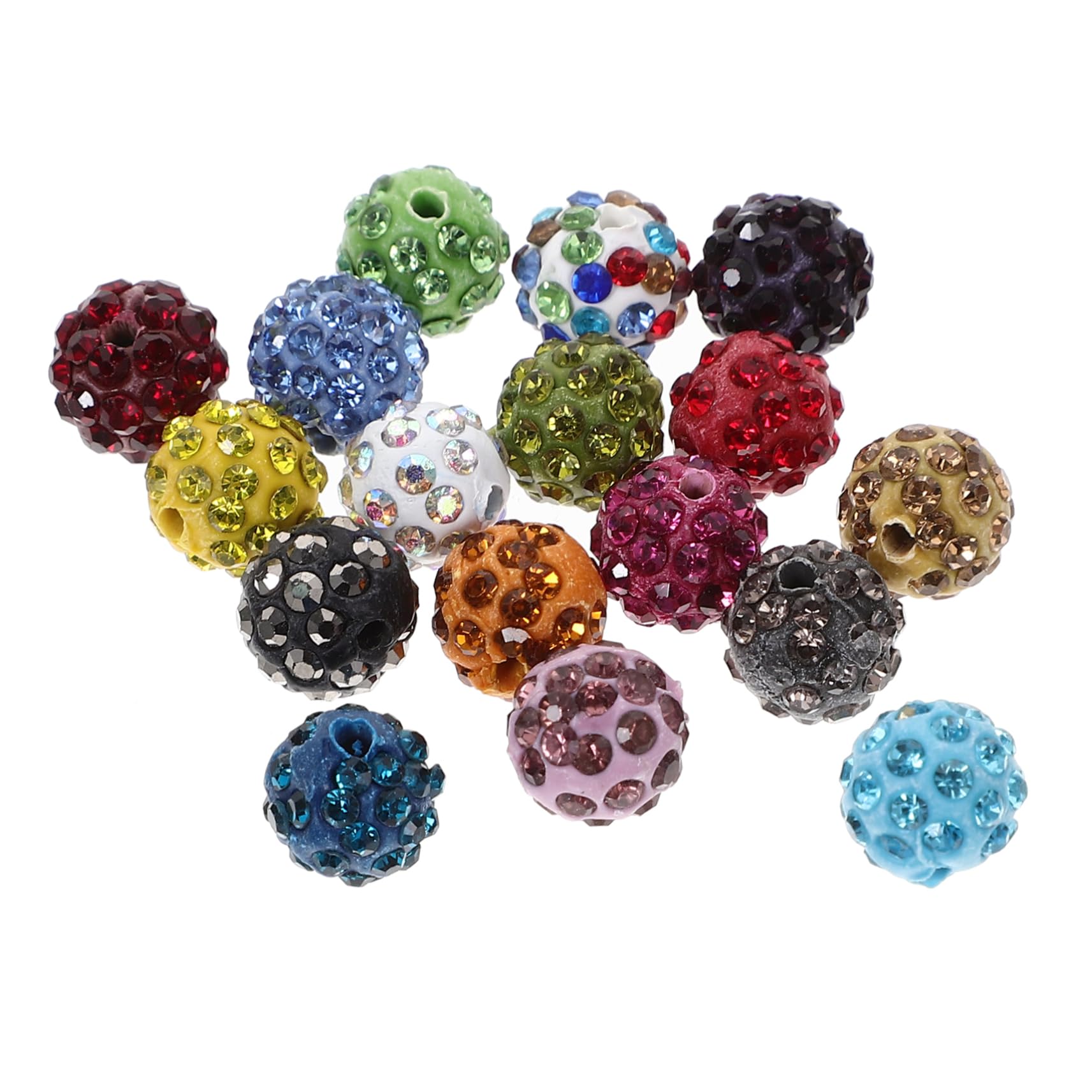 HOMSFOU 5 Set Perline Strass Decorative Per Creazioni Fai Da Te Da Pz Perline Rotonde Polimerica Per Bracciali E Collane Distanziatori Per Bigiotteria Materiale Resistente E 50 Pezzi * 5