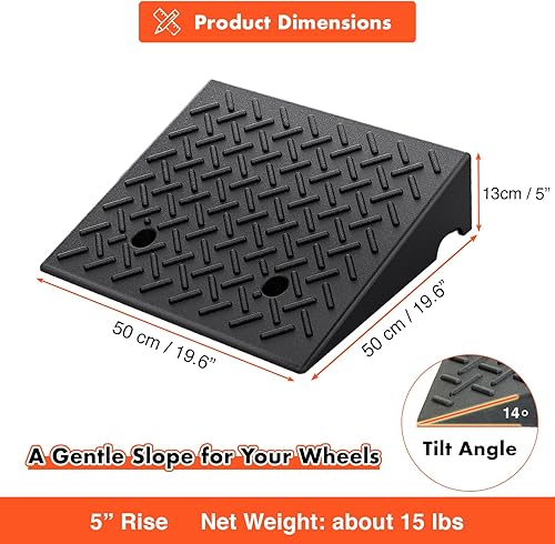 Miniatura 18 de Rampa para bordillos, portátil, ligera, resistente, de plástico, para entrada, muelle de carga, acera, auto, scooter, bicicleta, motocicleta