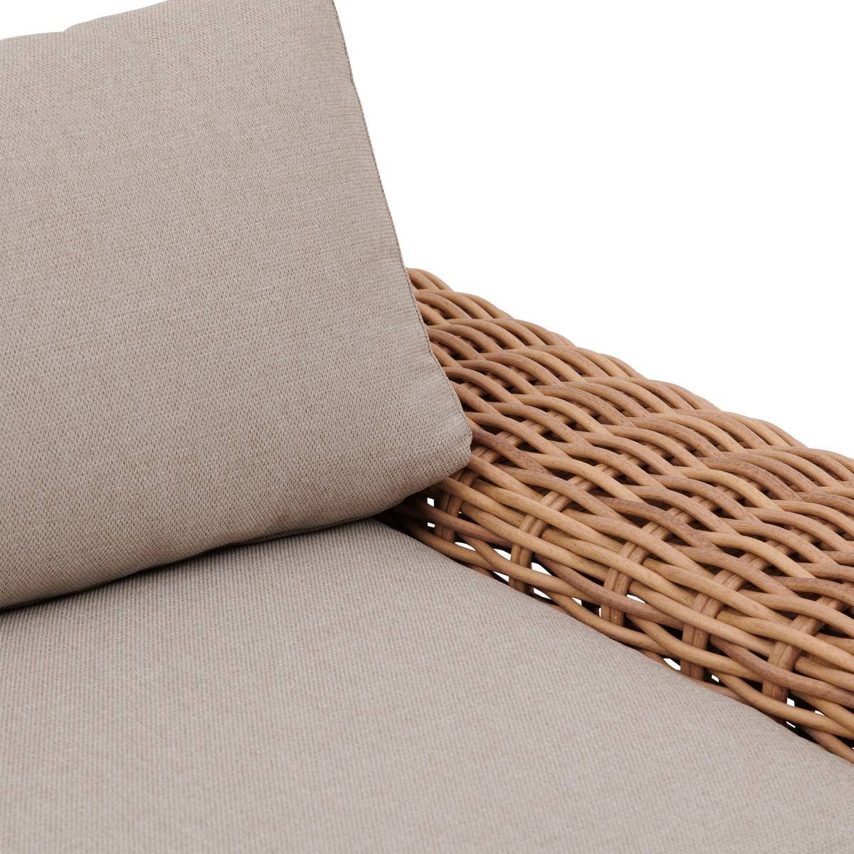 Hespéride – Poltrona da Giardino SAVINIA Tahini – Resina Intrecciata di Alta qualità, Alluminio epossidico, Cuscini Spessi e sfoderabili – Grande Comfort per Patio o Giardino