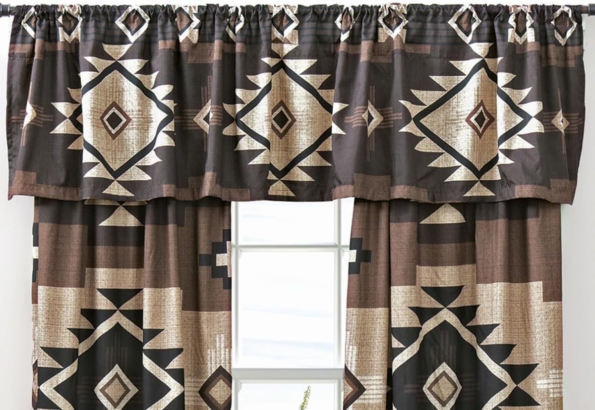 BLACK FOREST DECOR Whiskey Creek Lined Valance, Decorative Accent, 84" W x 16" H