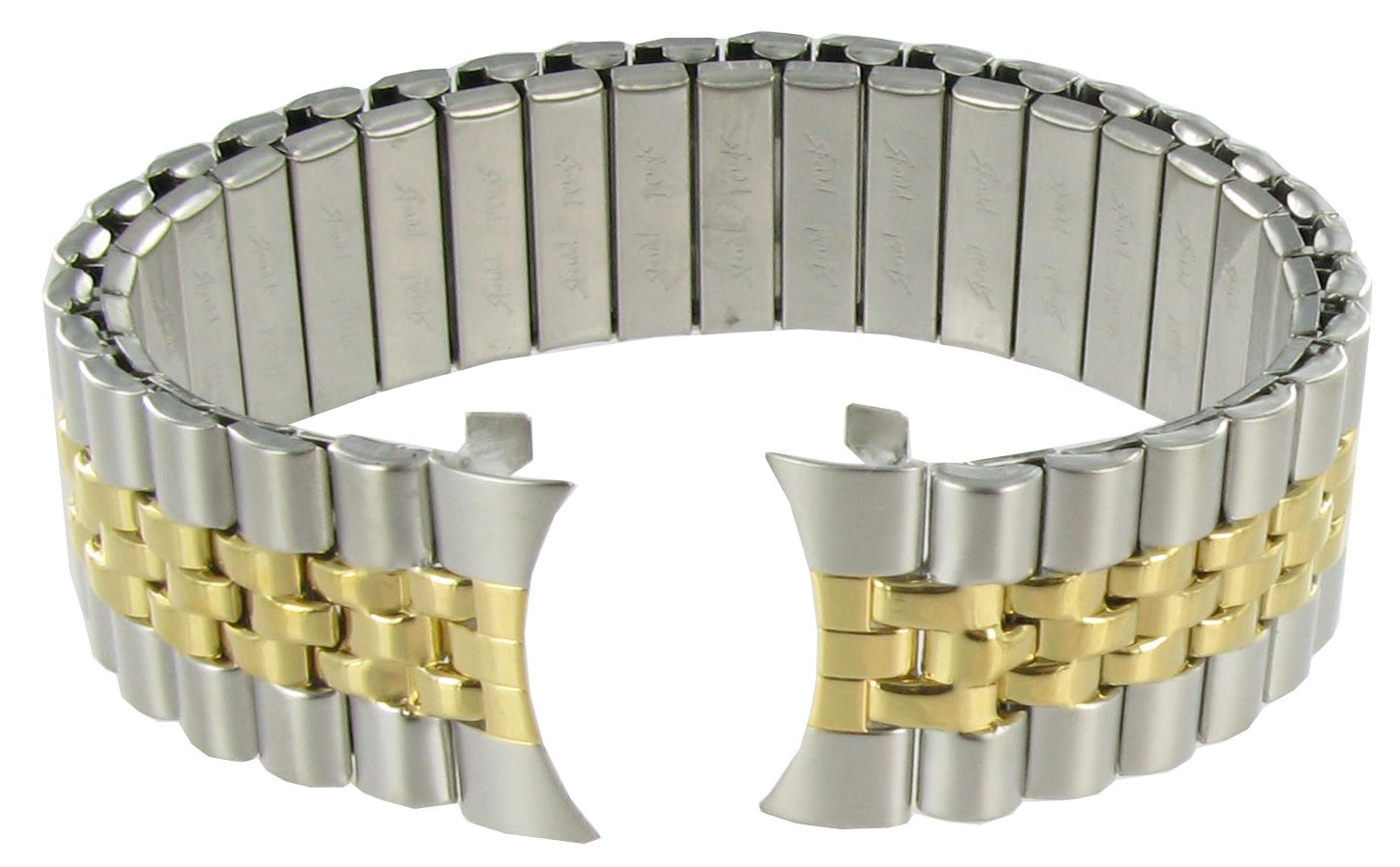 Speidel Men's Fashion Series Comfortable Watch Band in Dual Tone Curved End 20mm