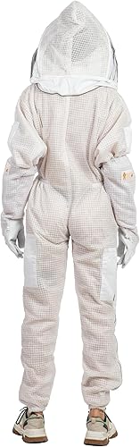 Miniatura 4 de Traje y chaqueta ventilada de apicultura de tres capas con protección completa para apicultores, chaqueta de abejas ultra ventilada con velo de