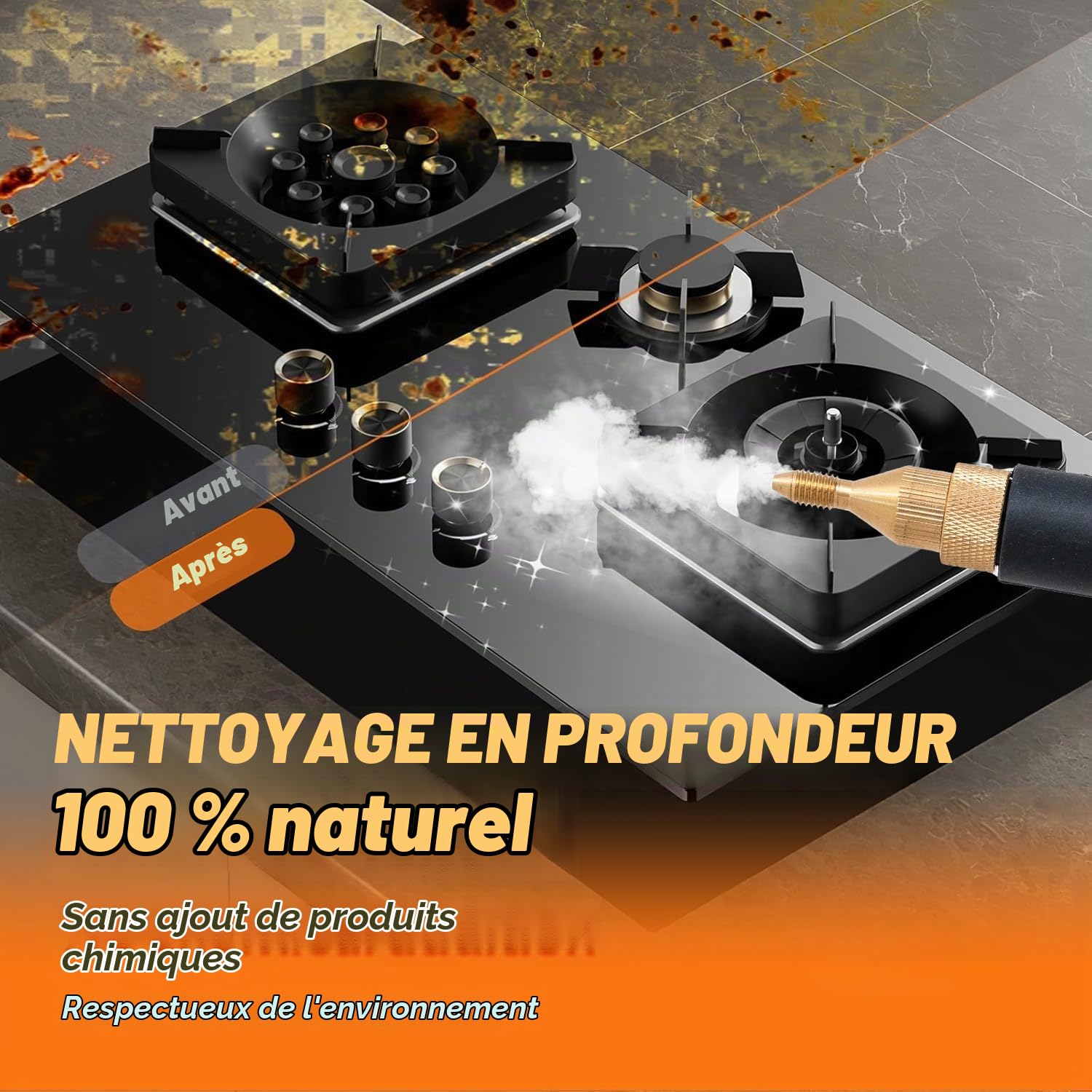 OUTIGO Nettoyeur Vapeur Portable 2000 W,Vapeur Haute Pression 1500ml Haute Température à Pression, avec Têtes de Brosse Multifonctionnelles, pour sols, voiture, salle de bain. (rouge)