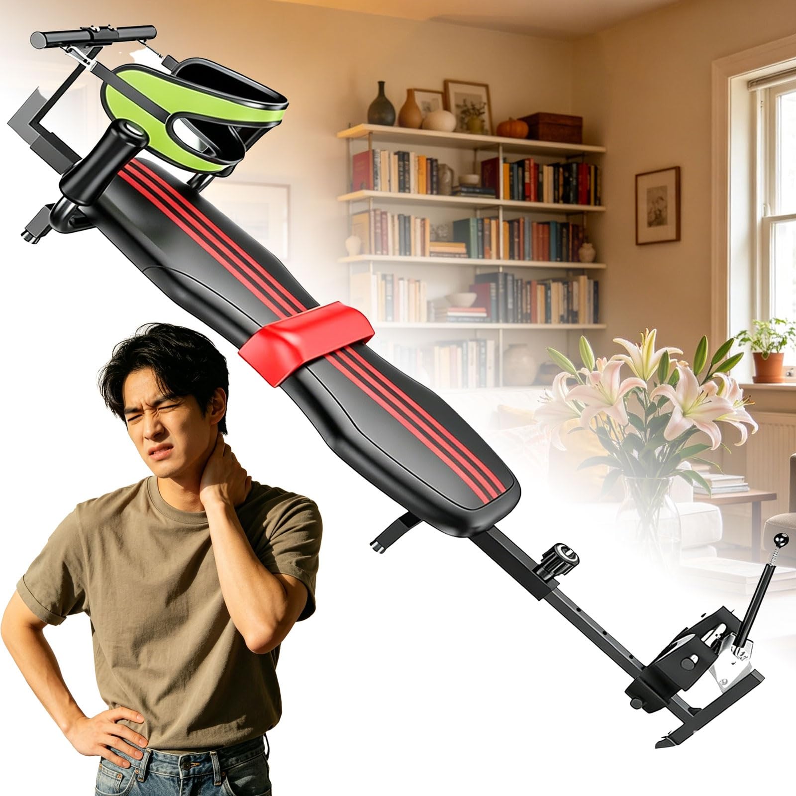 Máquina de Tracción y Estiramiento de Cuerpo Completo | Cama de Tracción, Descompresión Cervical, Estirador de Piernas y Cintura, Mesa de Descompresión Lumbar, Para el Cuello