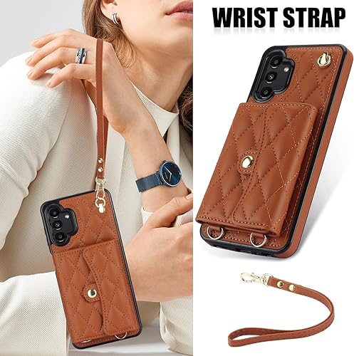 Miniatura 3 de Asuwish Funda de teléfono para Samsung Galaxy A13 4G5G Funda tipo cartera con soporte RFID para tarjetas de crédito con ranura para la muñeca,