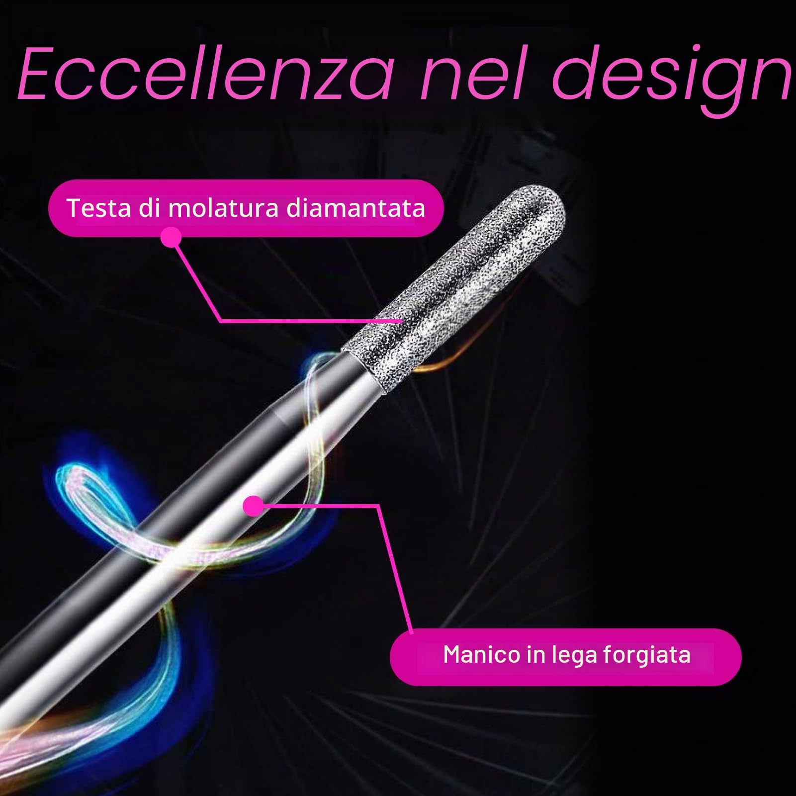 30pcs punte fresa unghie per Fresa Manicure Elettrica 3/32, ricambi fresa per unghie, punta fresa rimozione gel per Lucidatura,Rimozione Gel, Pelle Morta, Strumenti per Manicure