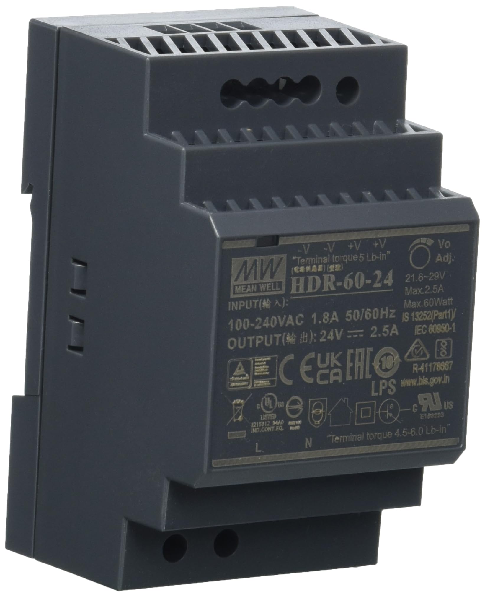 MeanWell HDR-60-24, Black