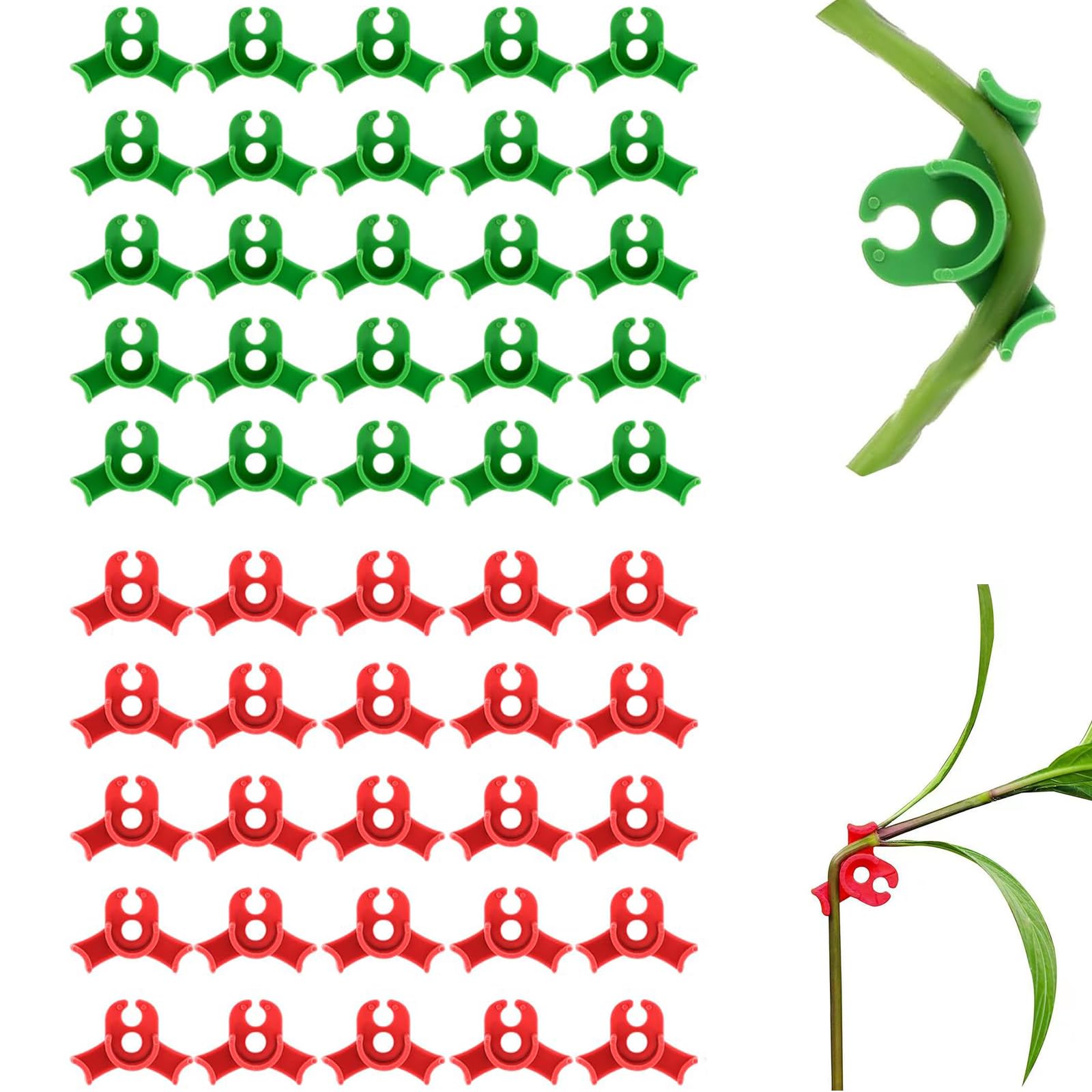 60 Stück Pflanzenbieger-Clips – Wiederverwendbare LST-Clips Für Low-Stress-Training (90 Grad, Rot/grün/weiß)