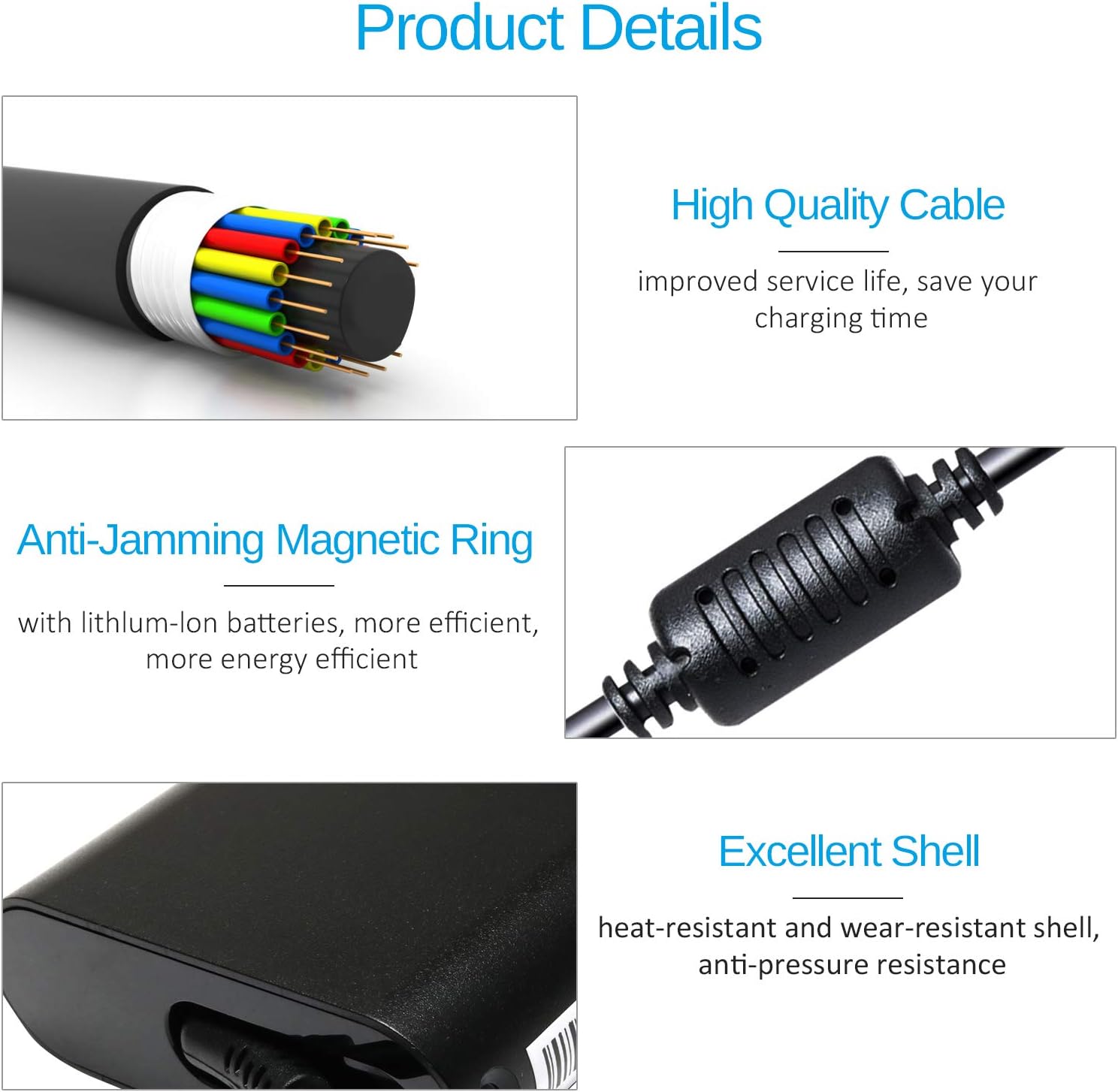 Dell Chromebook 11-3120 Charger 65W AC Charger/Adapter For Dell Latitude E5430 E6530 E5410 & Chromebook 11 3120 Dell Laptop Charger - Foto 8