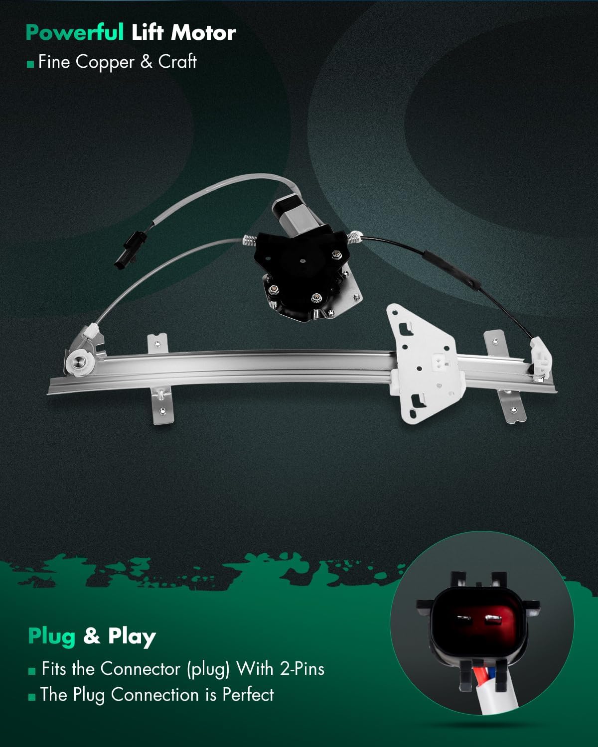 SCITOO Rear Right Power Window Regulator Replacement for 2000-2004 for Dodge Dakota,1998-2003 for Dodge for Durango,741-599