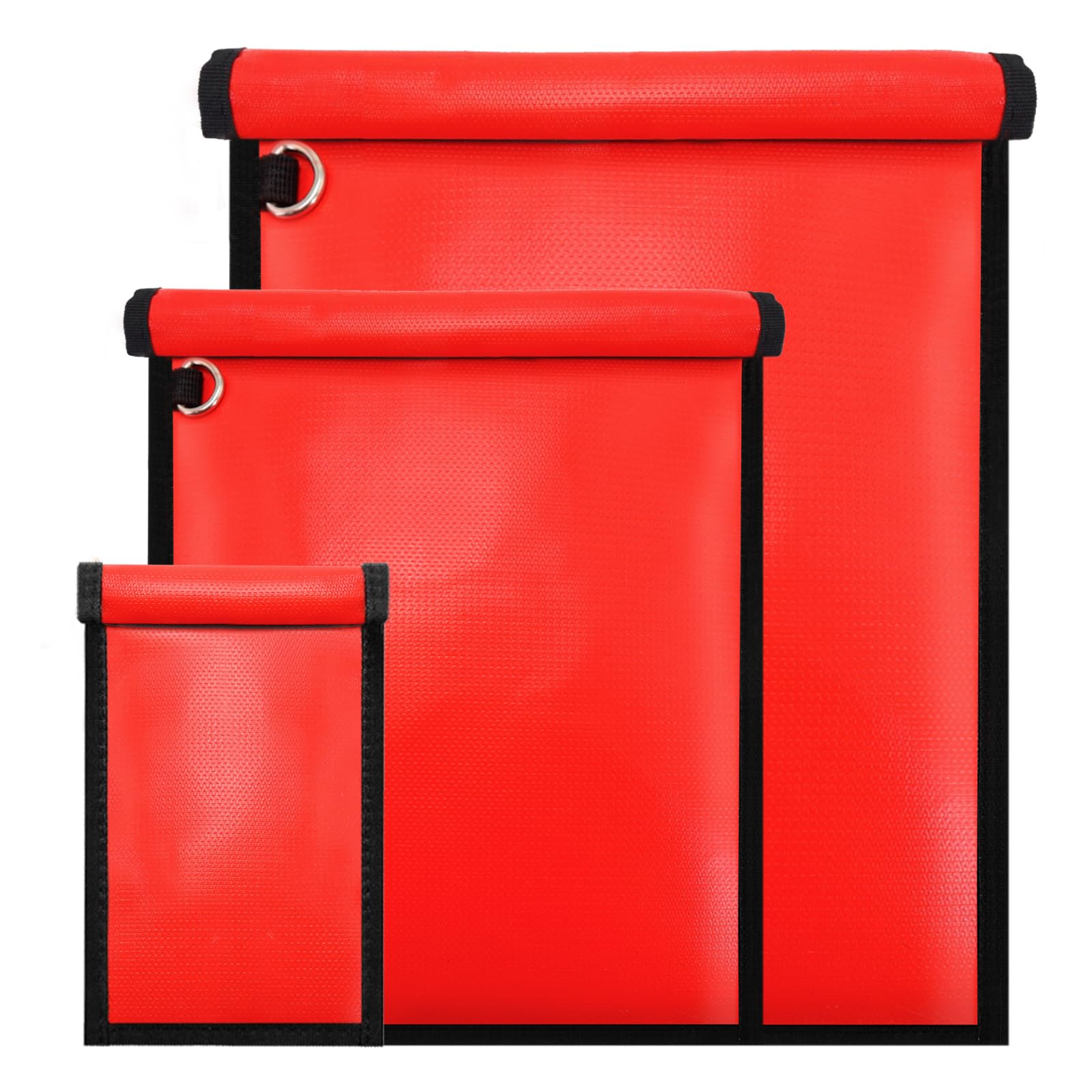3 Pack Faraday Bag for Laptops & Tablets & Car Keys, Faraday Pouch for Car Keys, Car Key Signal Blocker Pouch, Fireproof & Waterproof Signal Blocking Pouch, RFID Key Pouch（Red）