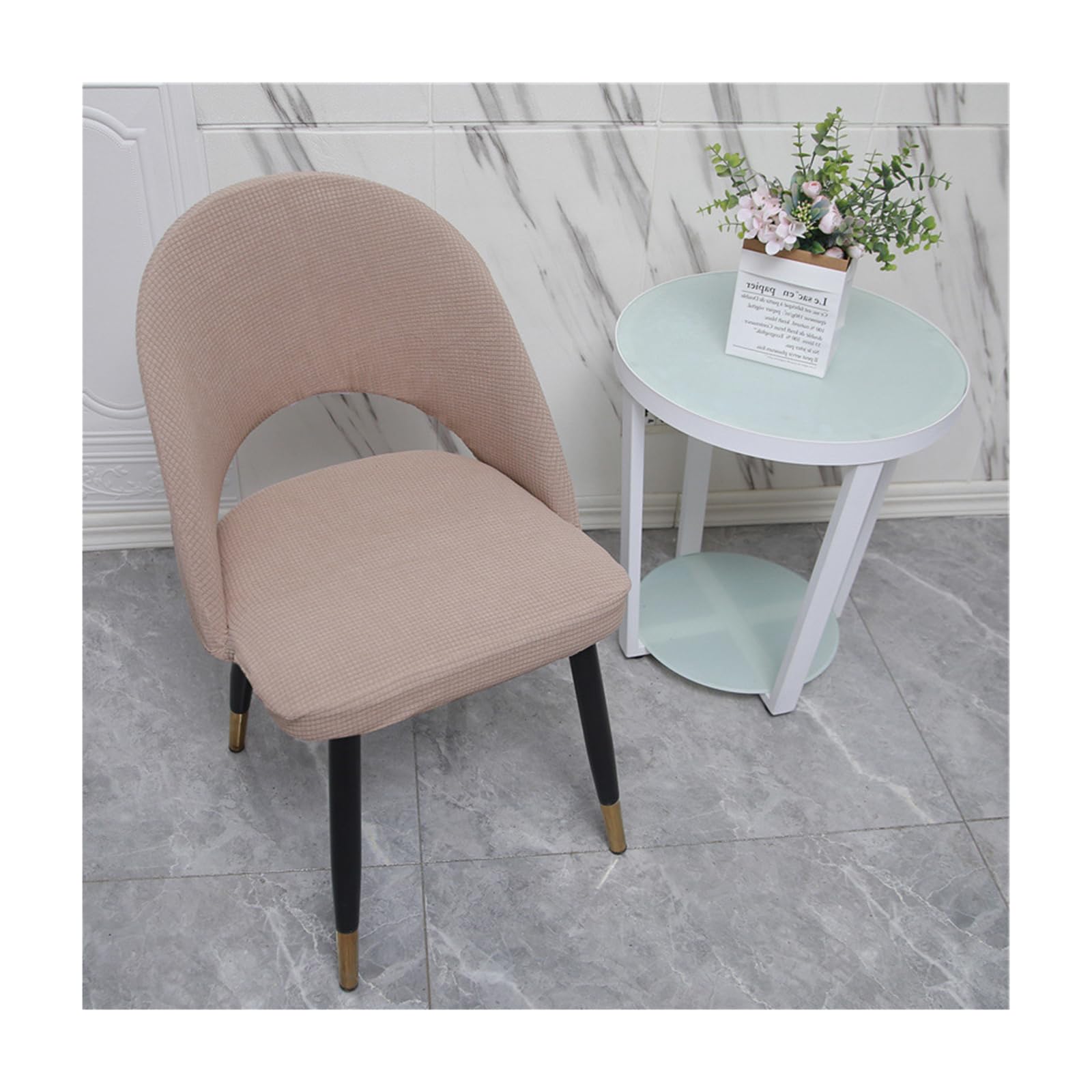 Fundas Curvas para Sillas de Comedor, con Respaldo Hueco, Fundas para Sillas sin Brazos, Estirables, Lavables, con Respaldo Curvo Set de 6/4/2, Fundas para Sillas de Comedor con Forma de Arco