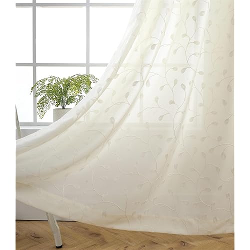 Embroidery Sheer Curtains Amazon Com