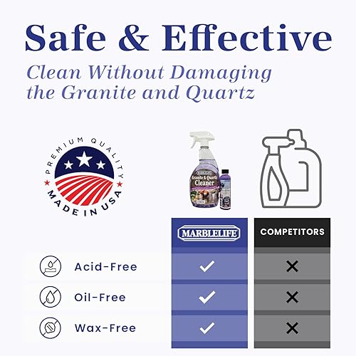 Miniatura 4 de Kit de limpiador de granito y cuarzo, limpiador en aerosol listo para usar de 32 onzas + repuesto de concentrado de 4 onzas, limpiador diario de