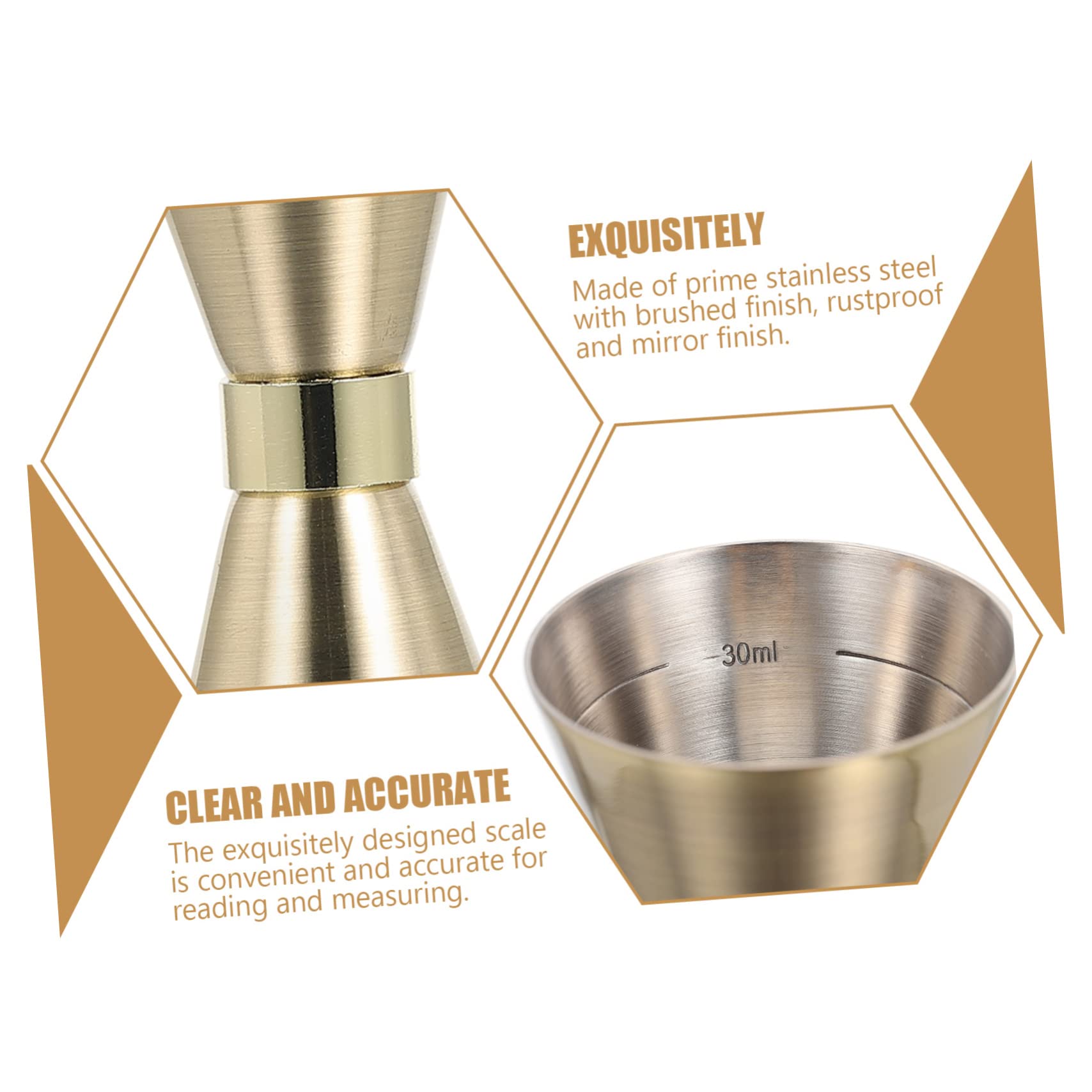 MAGICLULU 3pièces Jigger à Cocktail Acier Inoxydable Doseur De Outil De Mesure Élégant pour Bar Et Maison Pratique Et Décoratif