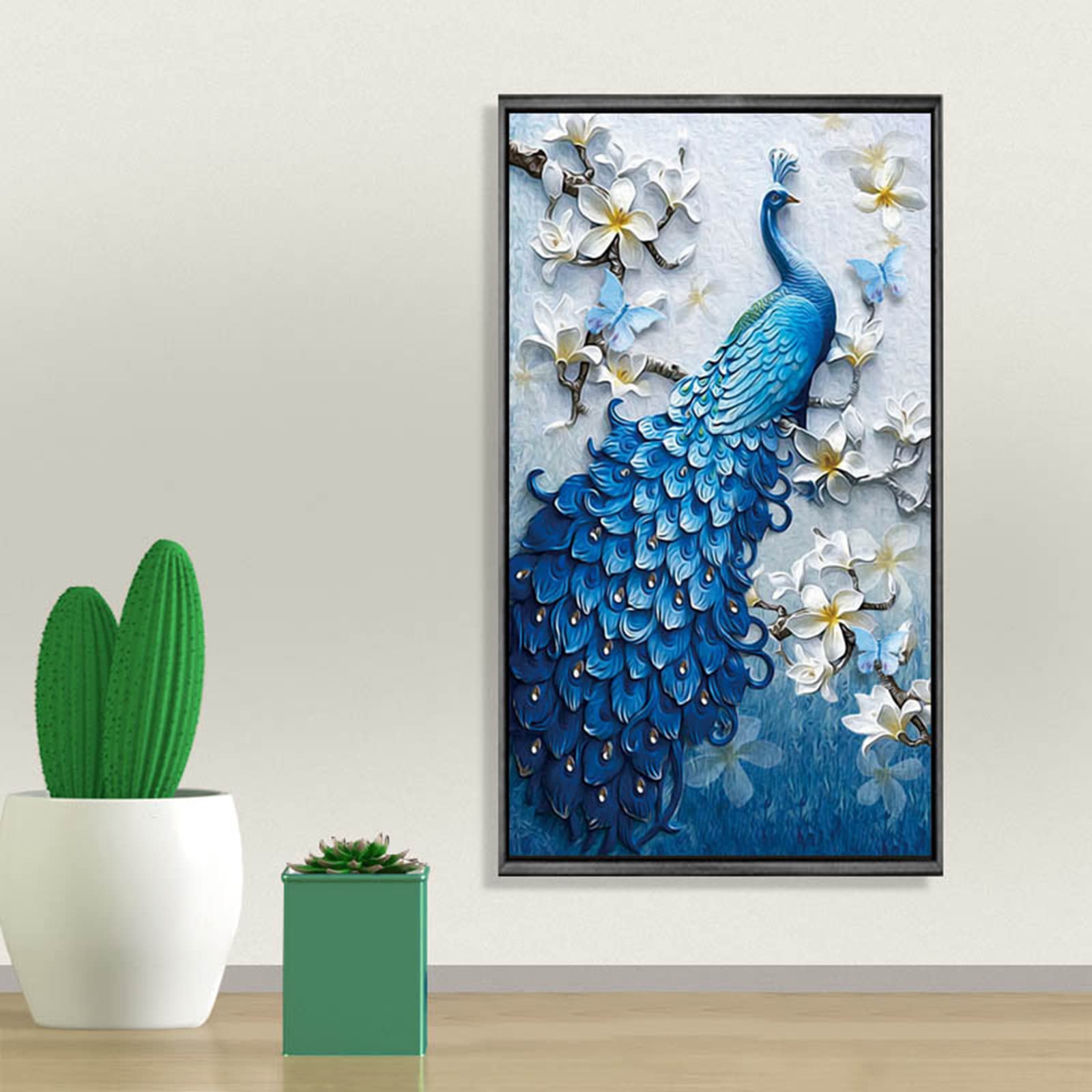 Amazon | ダイヤモンド アート カラー ビーズ 絵画 青い 孔雀 柄