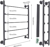 Vista 6 de Estante de 5 niveles para corbatas y bufandas, organizador de cintas montado en la pared para papel de regalo, bufandas, corbatas, cinturones