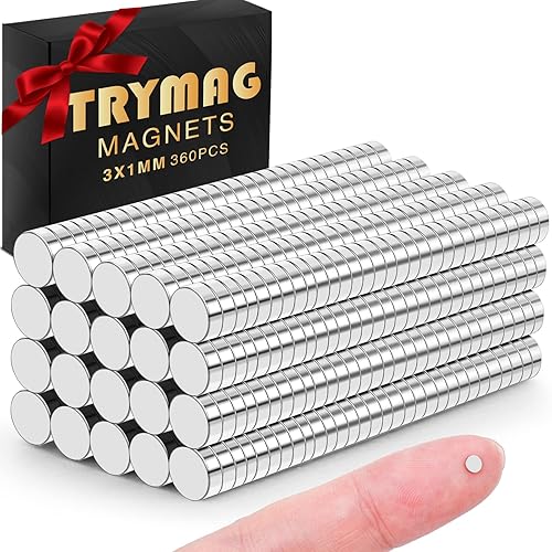 TRYMAG Imanes pequeños, 360 imanes pequeños de tierras raras para pizarra blanca, mini imanes redondos de neodimio para nevera, oficina,