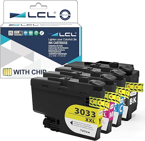 LCL Cartucho de tinta compatible con pigmento de repuesto para Brother LC3033 XXL LC3033XXL LC3033BK LC3033C LC3033M LC3033Y MFC-J995DW MFC-J995DW