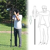 Vista 5 de Controlador de poste de valla de 34 libras con asas, resistente poste de libra, martillo de estaca de valla, excavador de agujeros de poste de valla