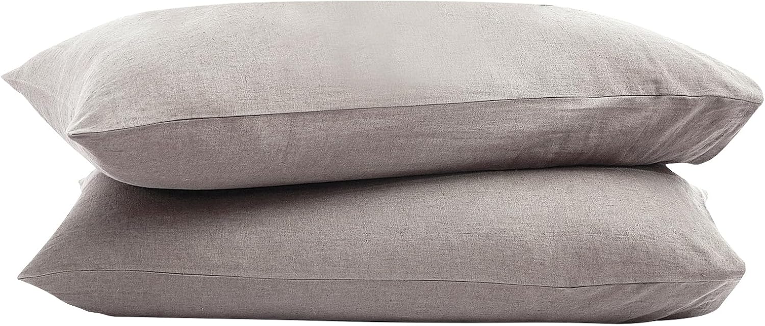 100% French Linen Pillowcase Set of 2, Breathable Envelope Closure Soft Linen Pillow Cover,Soft Luxury Hotel & Home Use, Gift - Image 7
