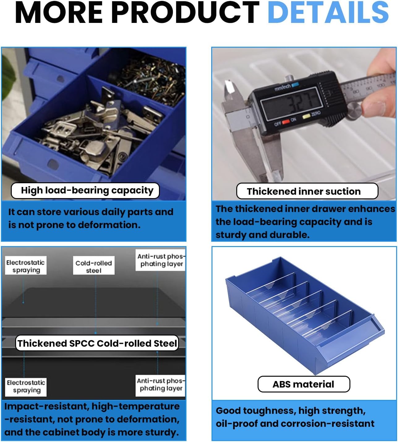 Nut and Bolt Organizer ABS Material, 40 Drawers Part Cabinet Bolt and Nut Tool Storage, Bolts Bin Tool with Drawer Dividers and Labels for Storing Tools and Parts (40-Drawer)