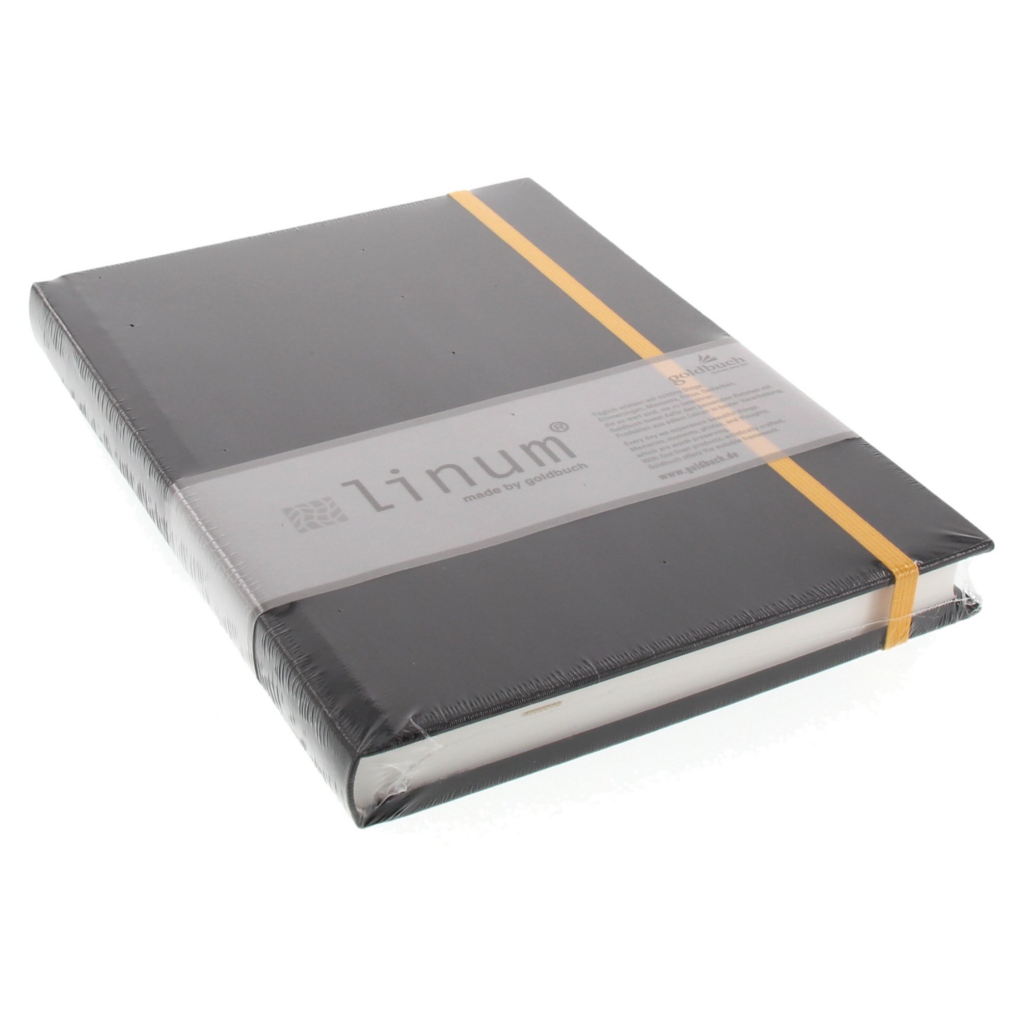 goldbuch 64935 Notizbuch Linum, Notizheft im DIN A5 Format, Kladde mit 200 chamoisfarbene Blankoseiten, Einband Leinen, Buch Schwarz
