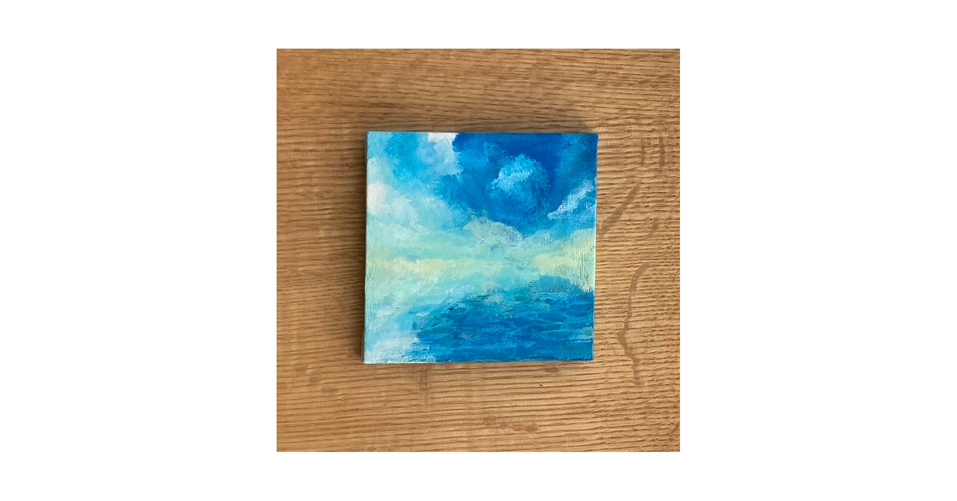 Amazon.co.jp: 境界 アクリル画 抽象画 海 空 原画 風景画
