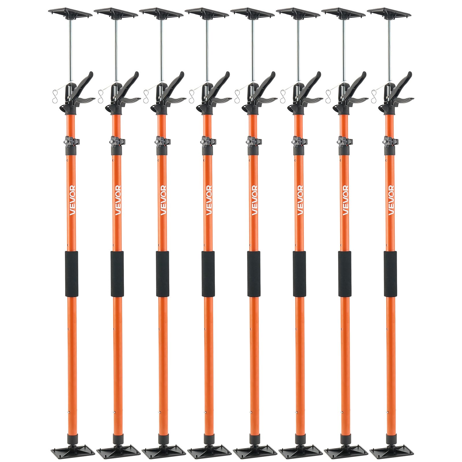 VEVOR Asta Supporto per Martinetto Installazione Armadietti, Confezione da 8, Asta di Supporto Telescopica Acciaio da 116-290 cm, Regolabile a 3 Capacità max. 70 kg per Sollevamento di Cartongesso