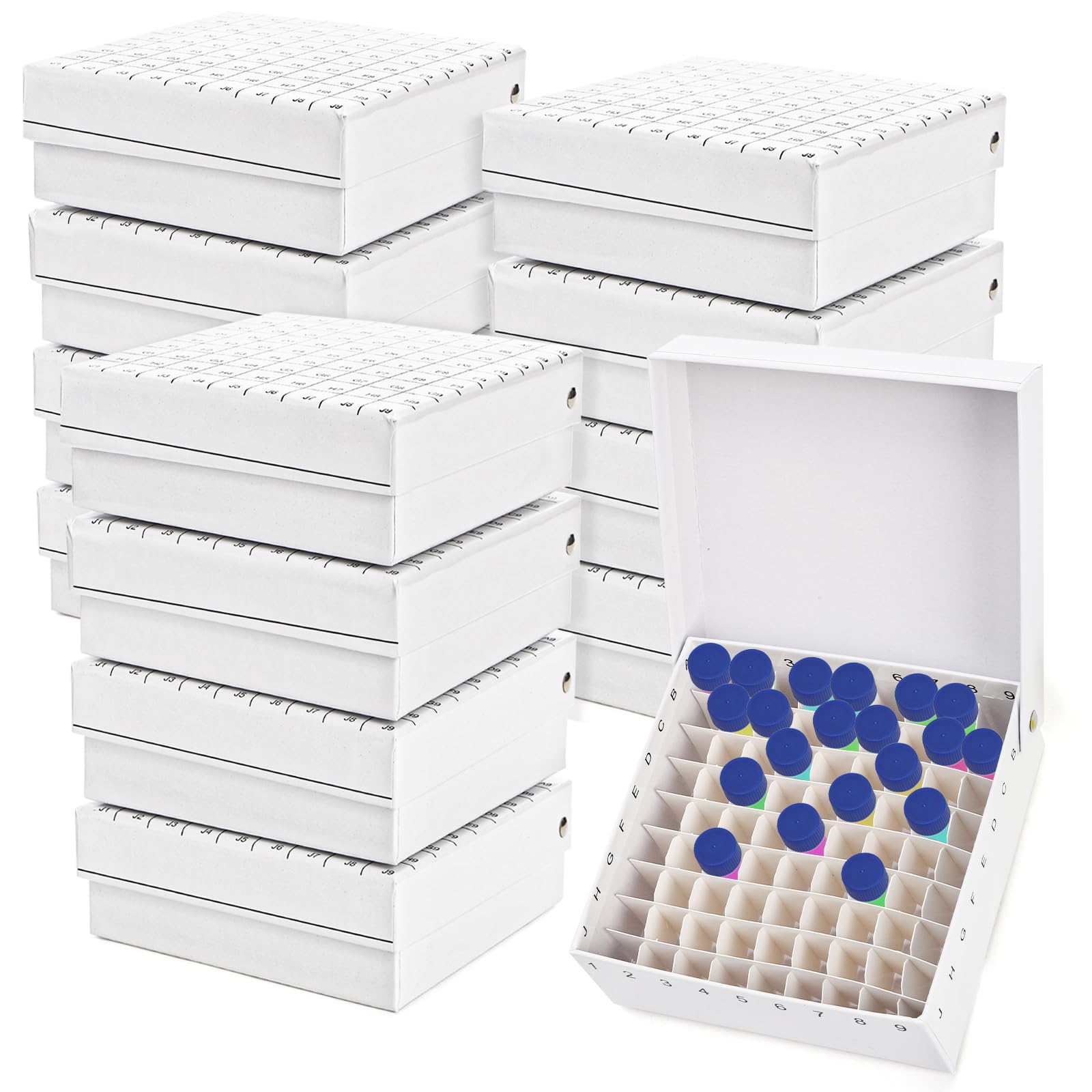ZENFUN 12 Pc Cardboard Lab Freezer Box with Lid, 81-Well Microtube