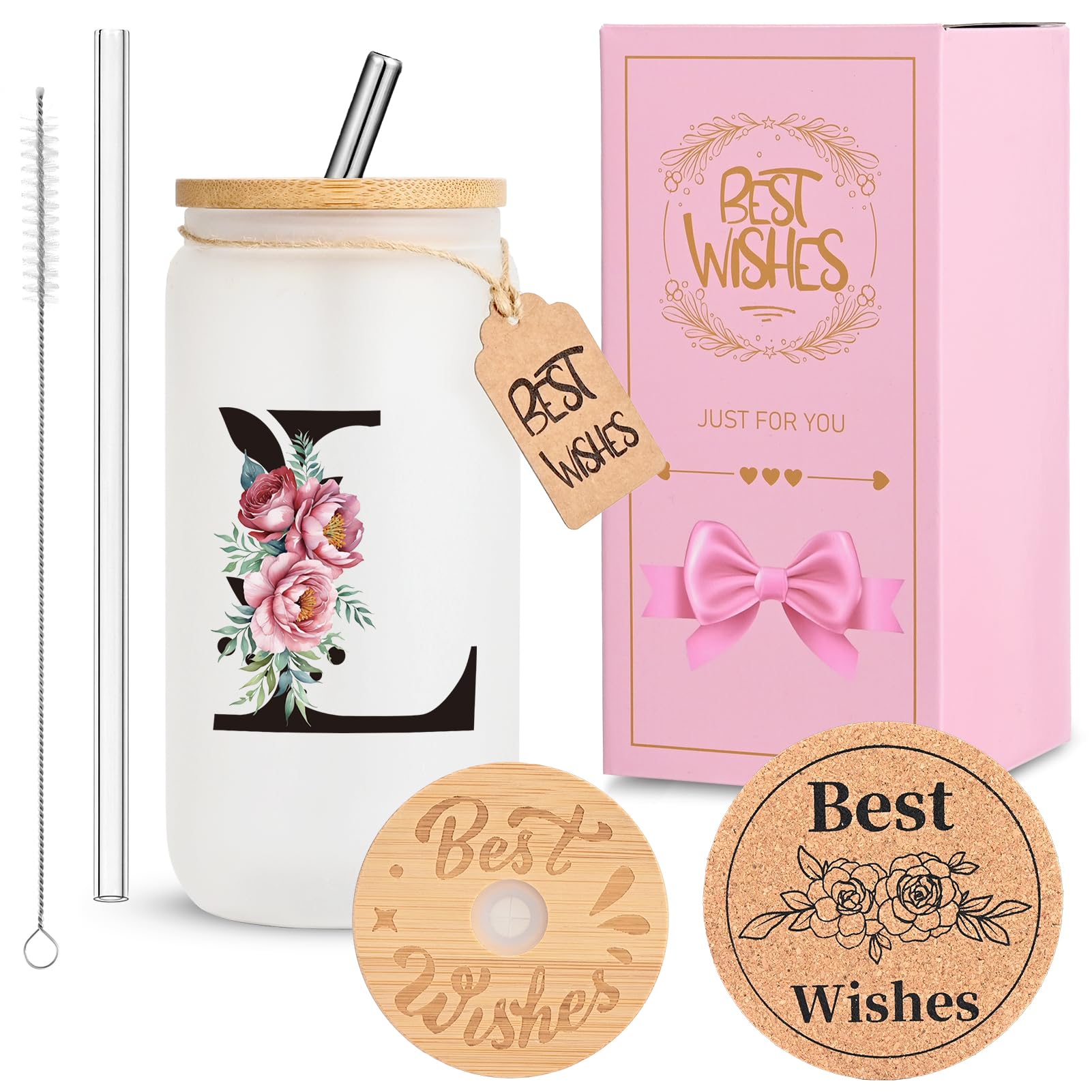 Personalized Initial Iced Coffee Glasses -1