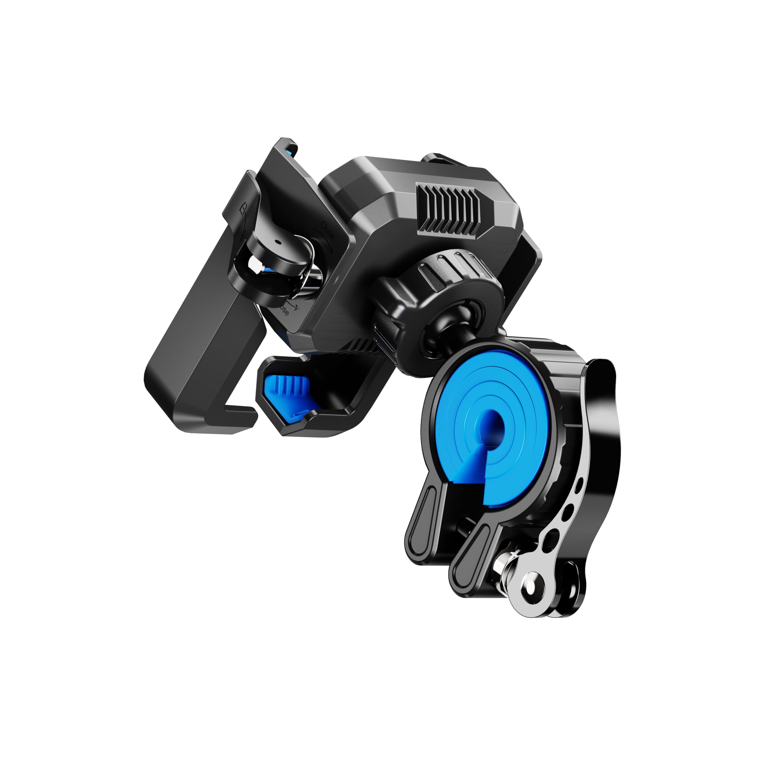 RESPECTED BRO Bike & Motorcycle Phone Mount - Unobstructed Camera View Bicycle Handlebar Phone Clamp - Silicone-Wrapped Scooter Holder for 4.7''-7'' iPhone, Samsung, and Smartphones