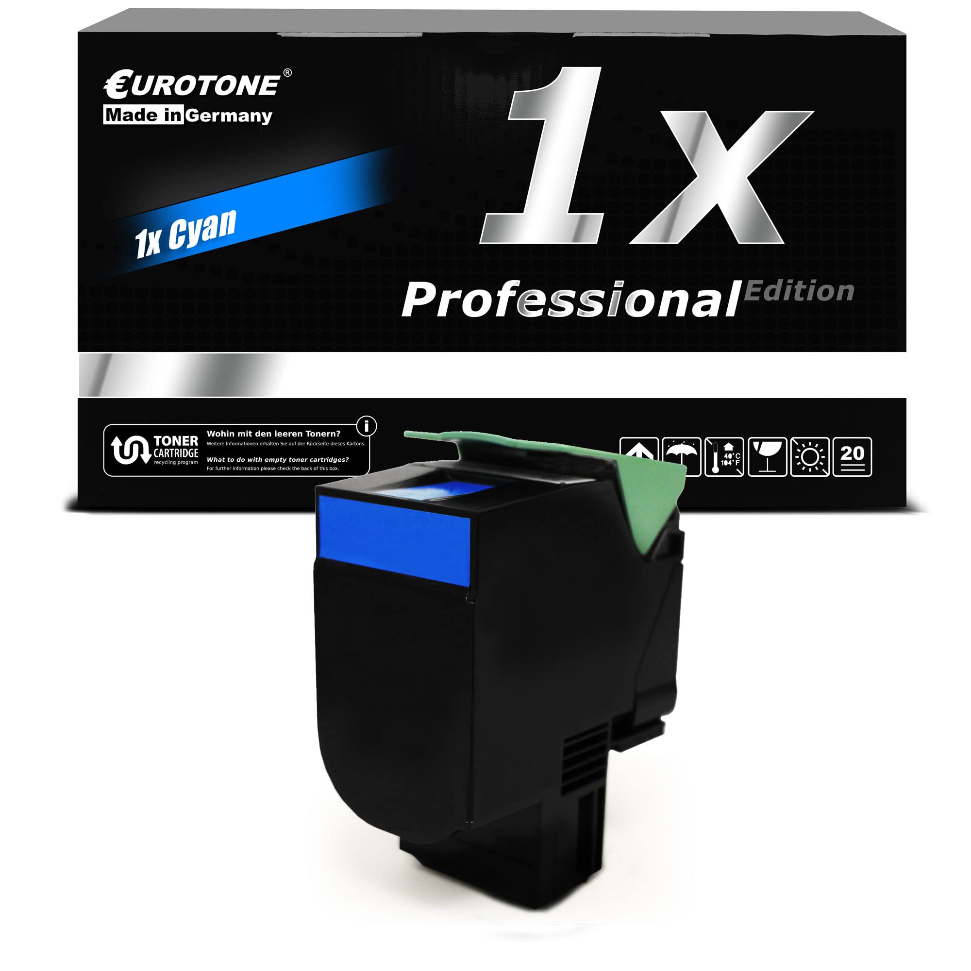 Toner cyan compatible Lexmark CS720 CS725 de qualité supérieure E.T.