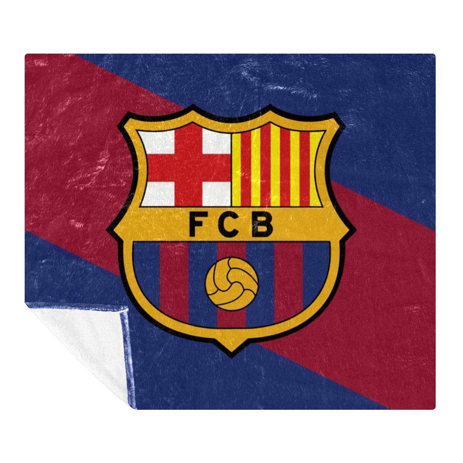 Fleece Throw Blanket for Couch - Cozy Lightweight Soft Blankets and Throws for Adult and Kids - 59.0x51.1 in - Color Flag Fo Barcelona Emblem