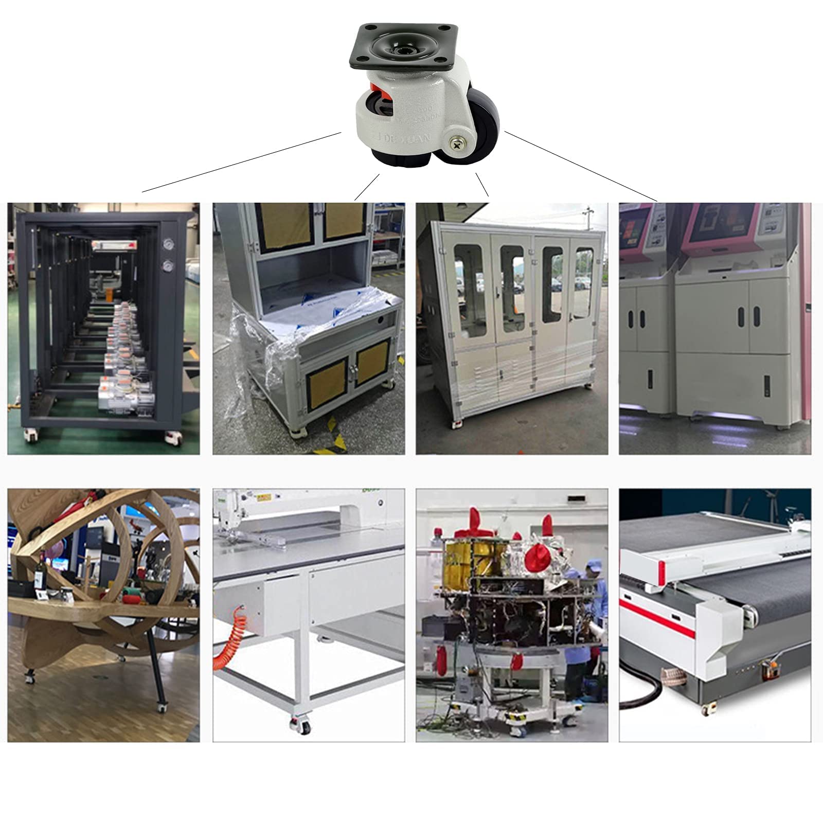 Schwerlast Rollen Lenkrollen 50mm Werkbank Werkstatt Maximal Belastbar 1000kg, Einziehbare Nivellierrolle Industriemaschine Transportrollen Schwerlastrollen für Prowerkbank, 8 STK (DREI Größen)