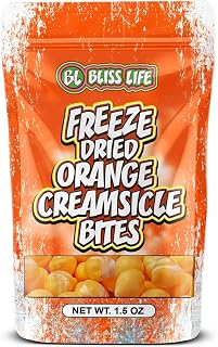 Orange Creamsicle Bites Freeze Dried Orange Cream Fruit Candy from TikTok, ASMR Crunchy Candy, Sweet and Sour Kids Snacks, Unique Novelty Snack for Kids 1.5 OZ