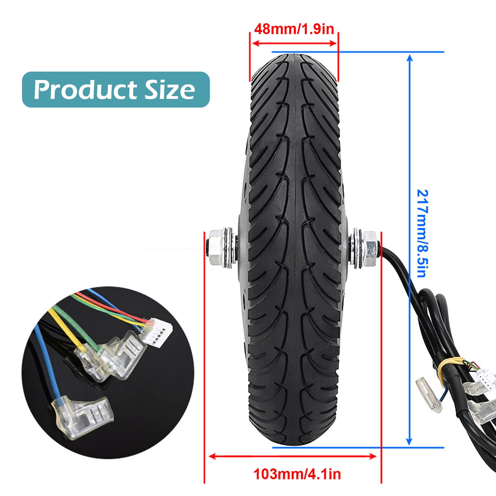 Scooter a Motore con pneumatici in gomma piena da 8,5 pollici per Xiaomi Pro 2 / M365 / M365 Pro / 1S Scooter Elettrico, pneumatici di ricambio da 8,5 pollici per E-Scooter
