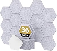 Vista 9 de TONOR - Paquete de 12 paneles acústicos hexagonales, paneles autoadhesivos a prueba de sonido de 12 x 10 x 0.4 pulgadas para paredes, panel de pared