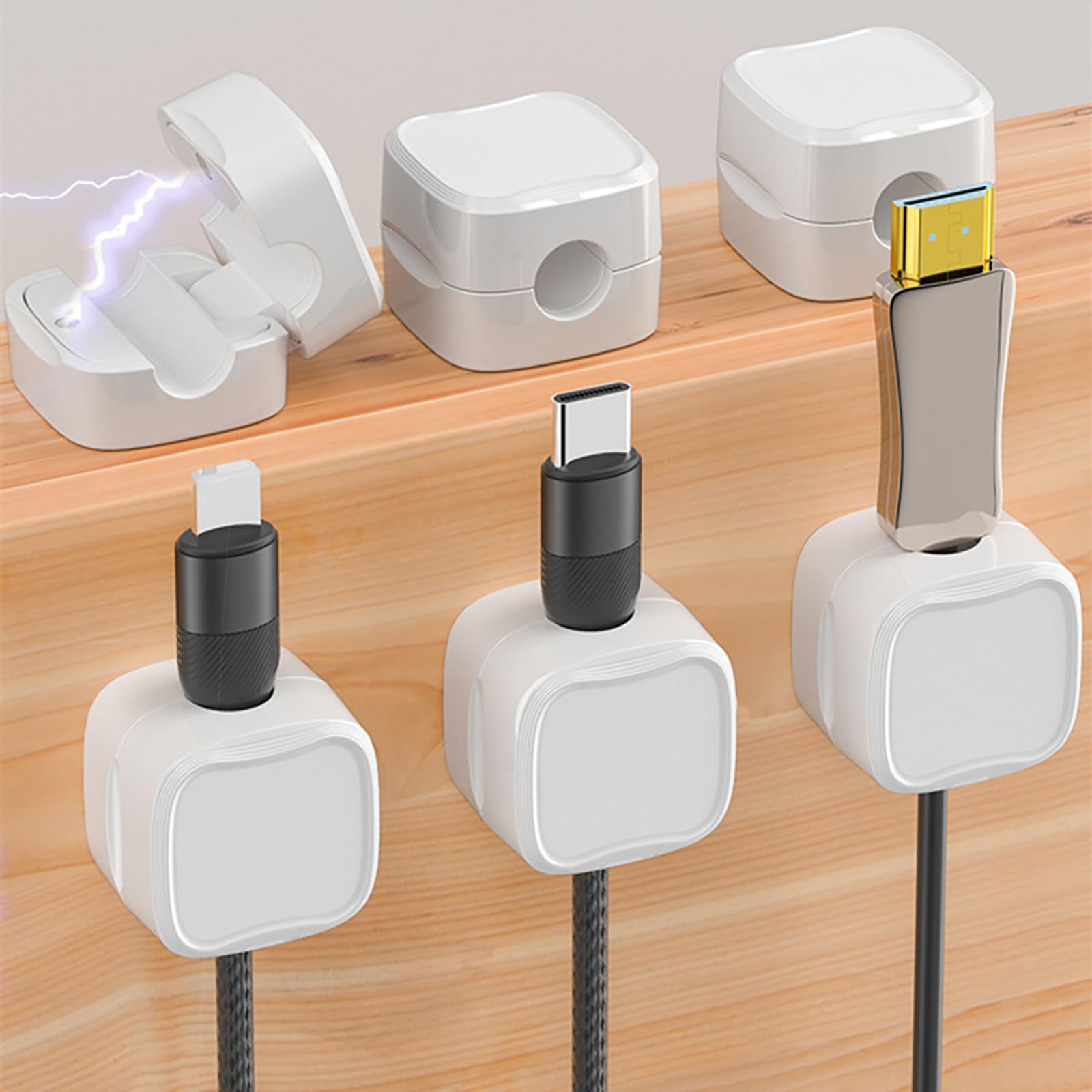 Magnetische Kabelhalter – 12 Stück, Verstellbare Kabelbinder Mit Magnetbasis Für Ordentliche Kabel