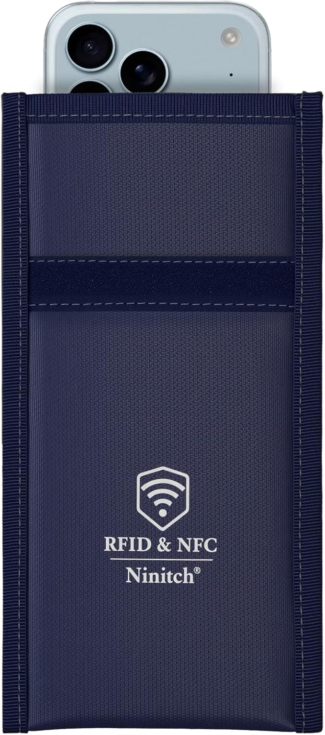Faraday Bag for 13" Laptops (MacBook Air/Pro), Military Grade Signal Blocking Shielding Sleeve, Blocks 5G WiFi GPS EMP RFID, Data Security & Privacy for Law Enforcement, Black