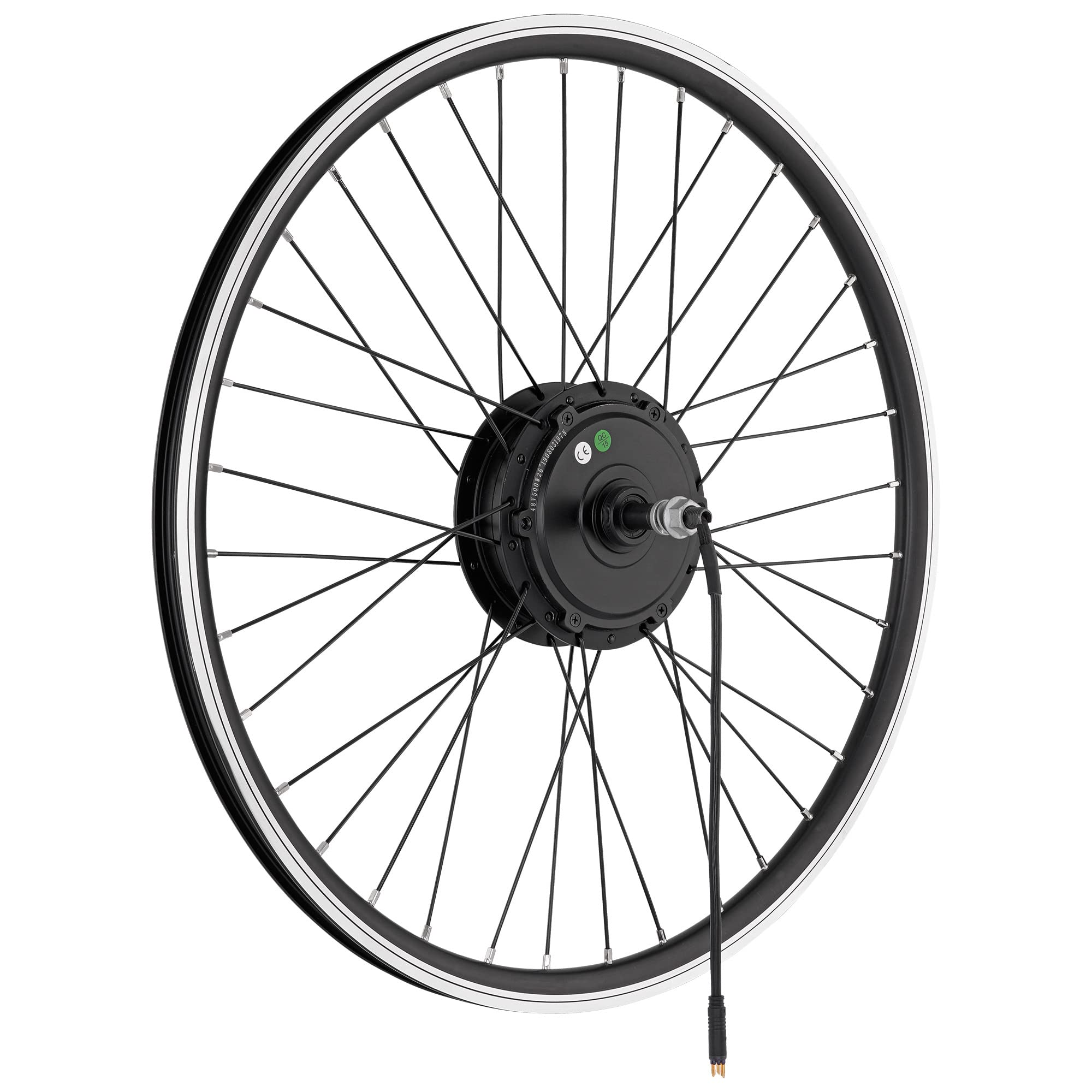 E-Bike Umbausatz, Nabenmotor Hinterrad, Schwarz, Waterproof, 26', 48V/500W, Controller, Daumengas, Display, Lichter, Bremssensor, Pedalsensor, Controller-Box, E-Bike, Pedelec