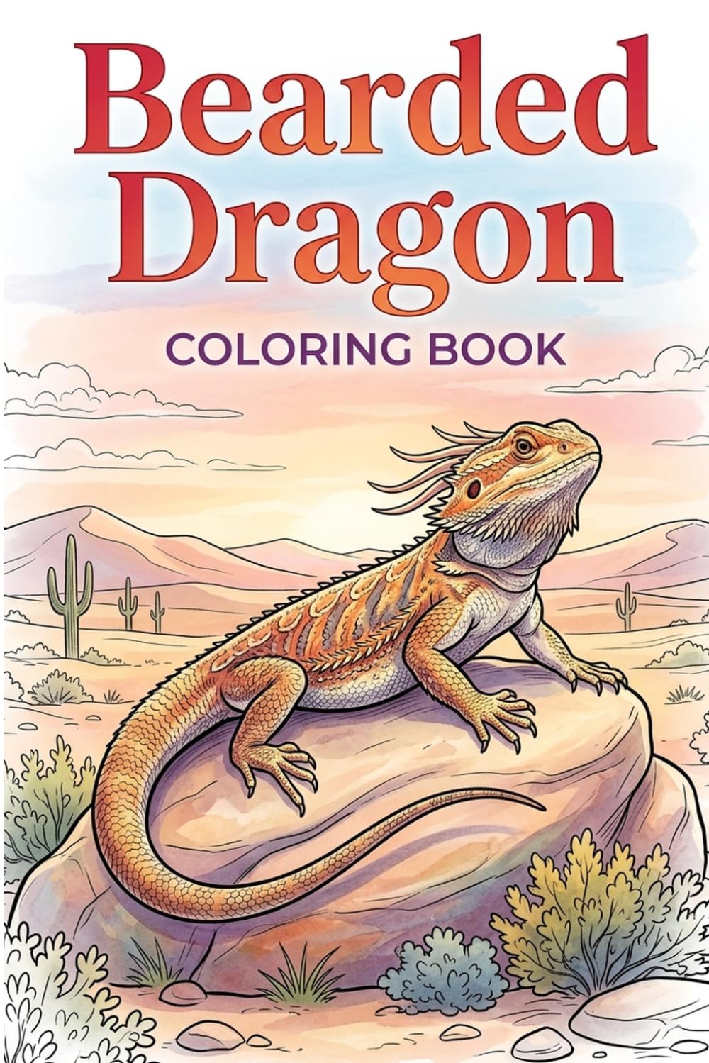 Bearded Dragon Coloring Book: 25 Relaxing Adult Coloring Adventure with Detailed Reptile Art