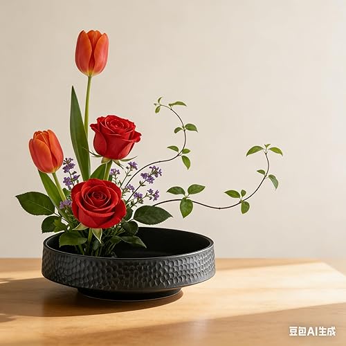 Vista 7 de Kit de jarrón japonés Ikebana de flores de rana japonesa, suministros para arreglar flores, contenedor de flores con herramienta de enderezamiento