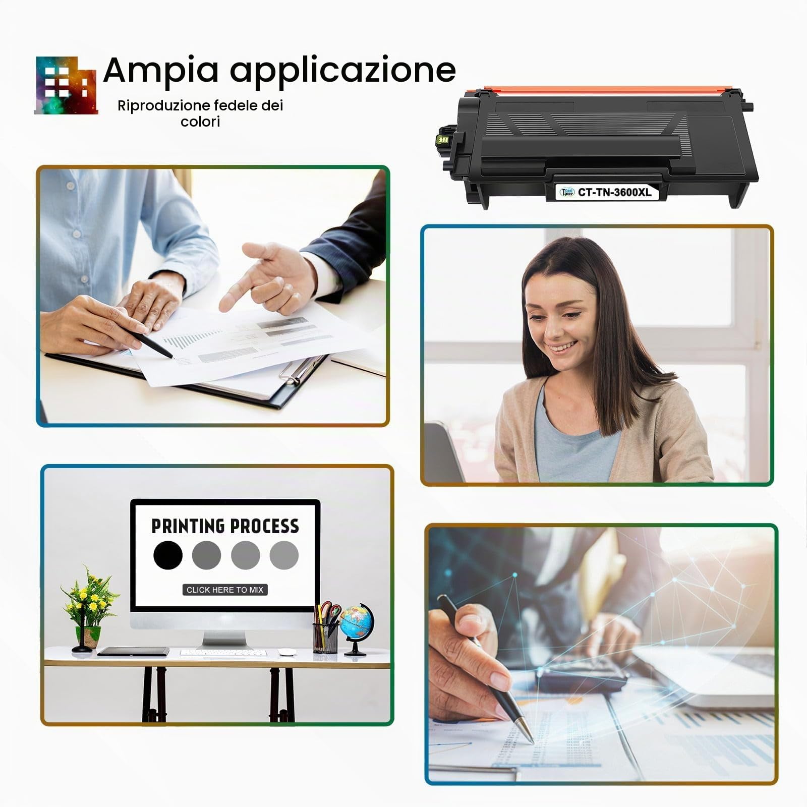 TN3600XL TN3600 TN-3600XL HL-L5210DN MFC-L5710DW Toner Con Chip 1-Pack | Compatibile per Brother TN-3600 MFC-L5710DN MFC-L6710DW HL-L6415DN HL-L6210DW DCP-L5510DW MFC-L6910DN HL-L5210DW HL-L5215DN