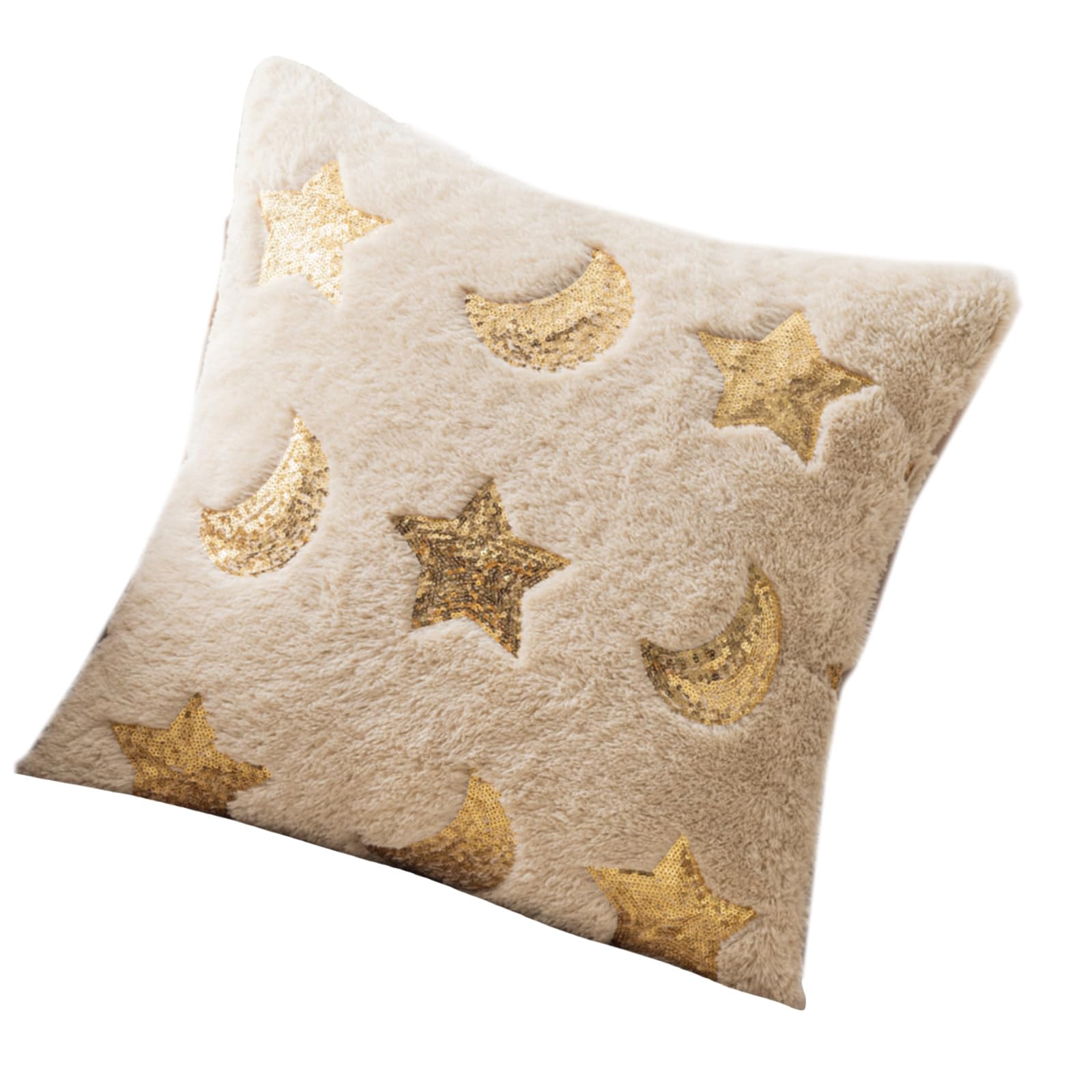 Jazuaiao Plushes Cushions Covers Sequins Embroidery Star Design Pillowcase Soft Home Decors 450x450mm Durability & NonFading Plushes Cushions Covers